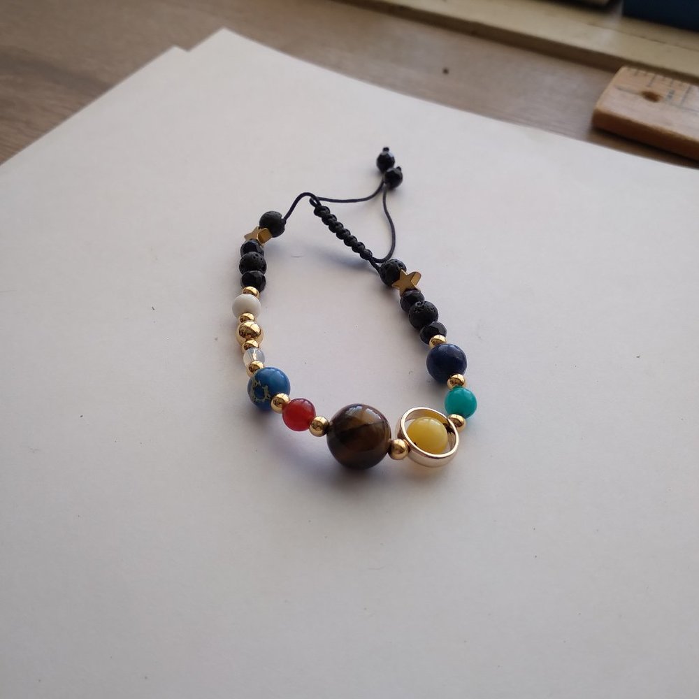 Beaded Rope Multicolor Balls And Loop With Goldto… - image 2